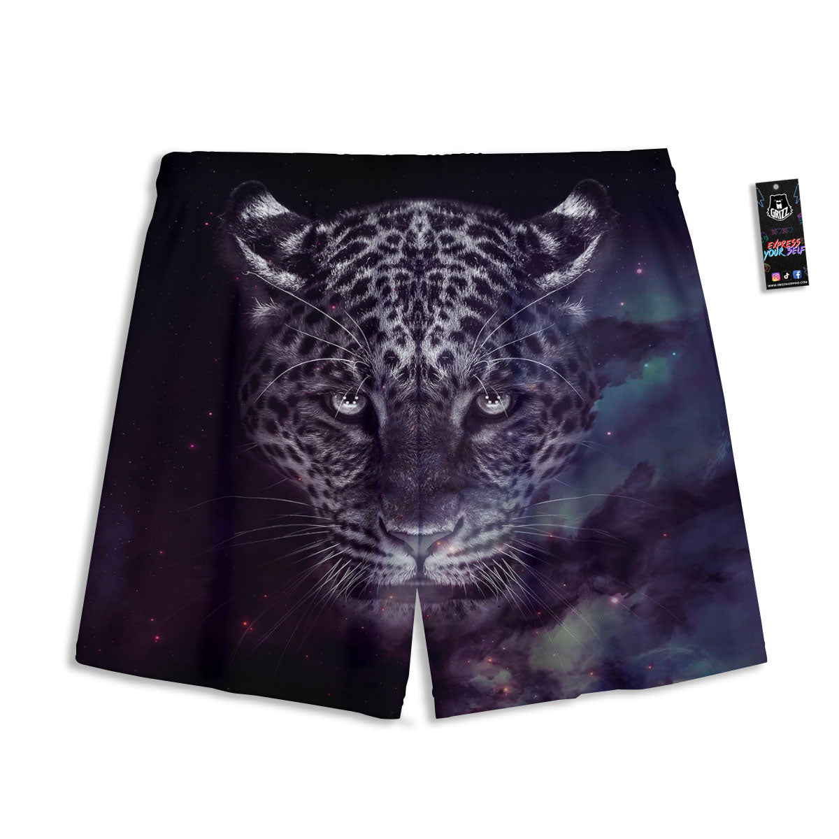 Jaguar Galaxy Print Mesh Shorts