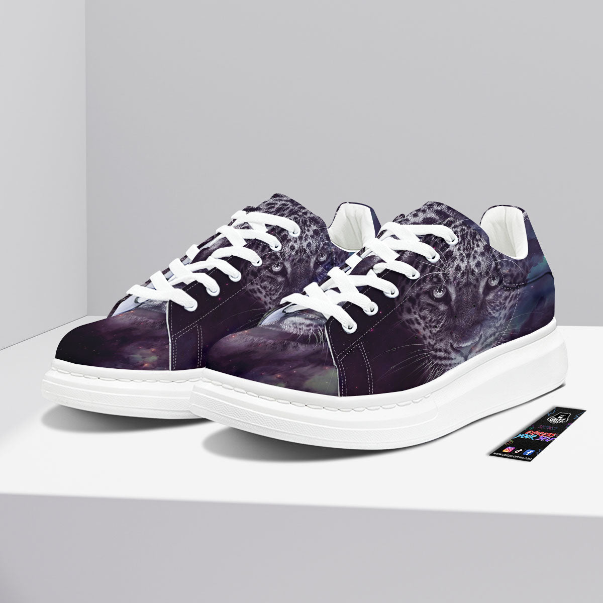 Jaguar Galaxy Print Platform Shoes-grizzshop