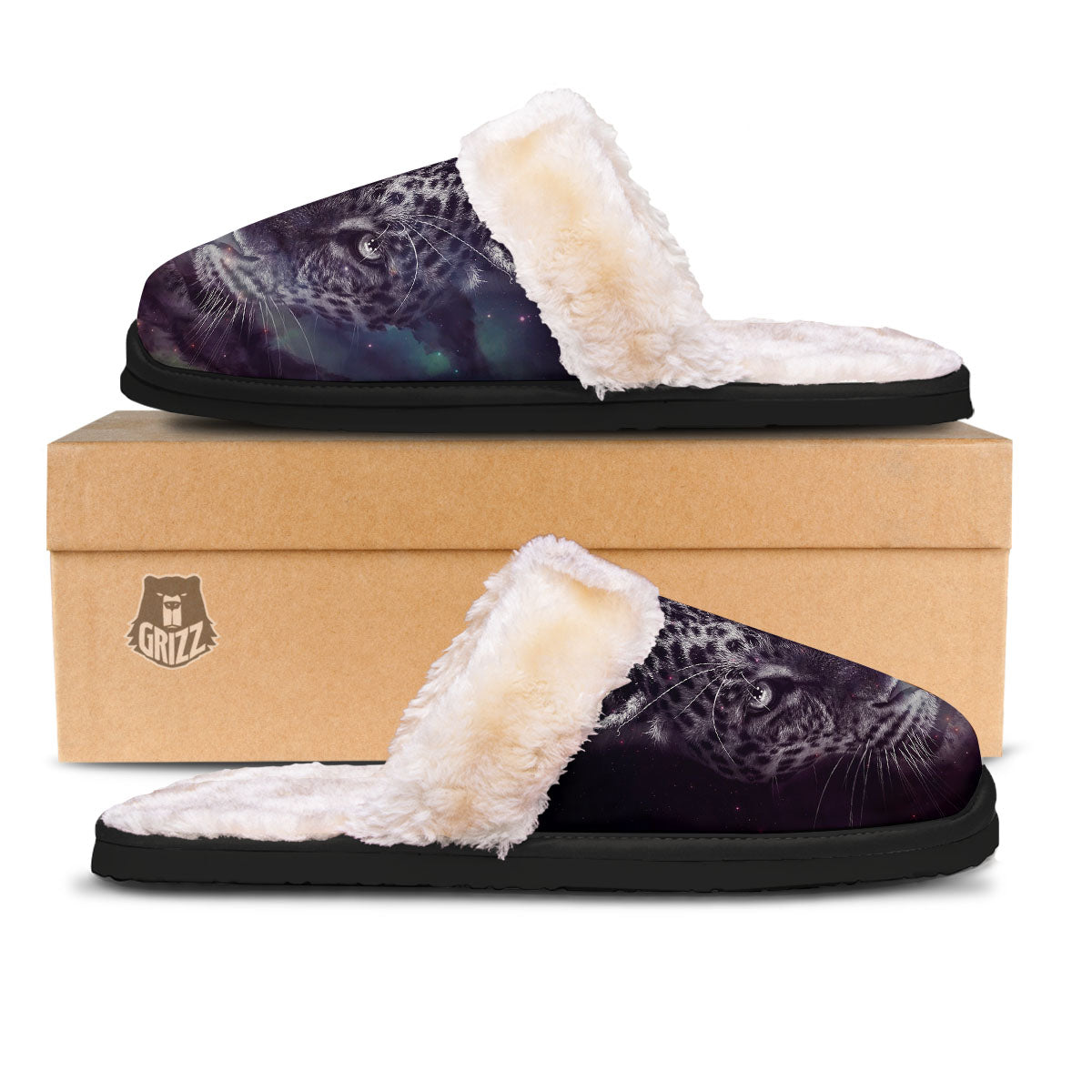 Jaguar Galaxy Print Slippers-grizzshop