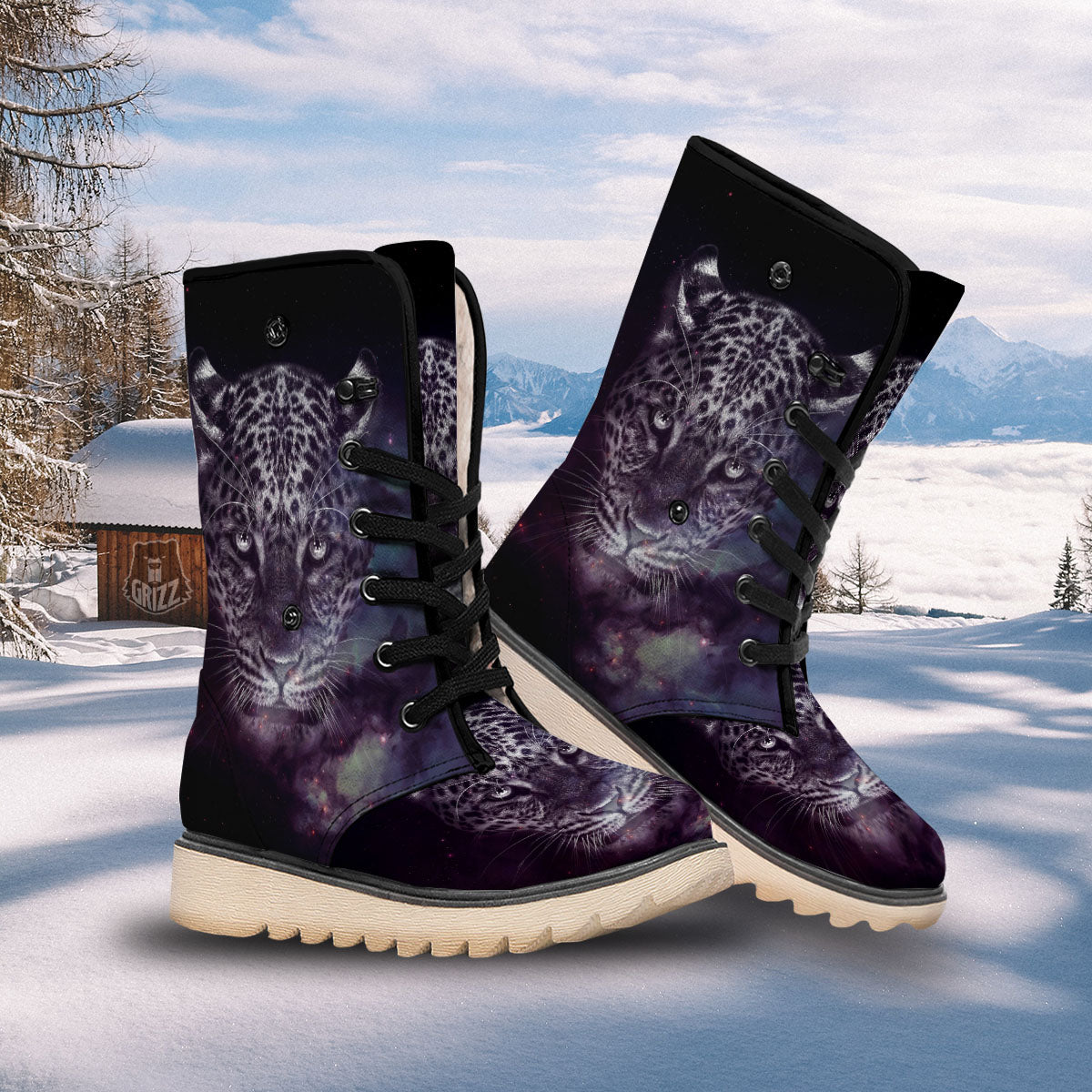 Jaguar Galaxy Print Snow Boots-grizzshop