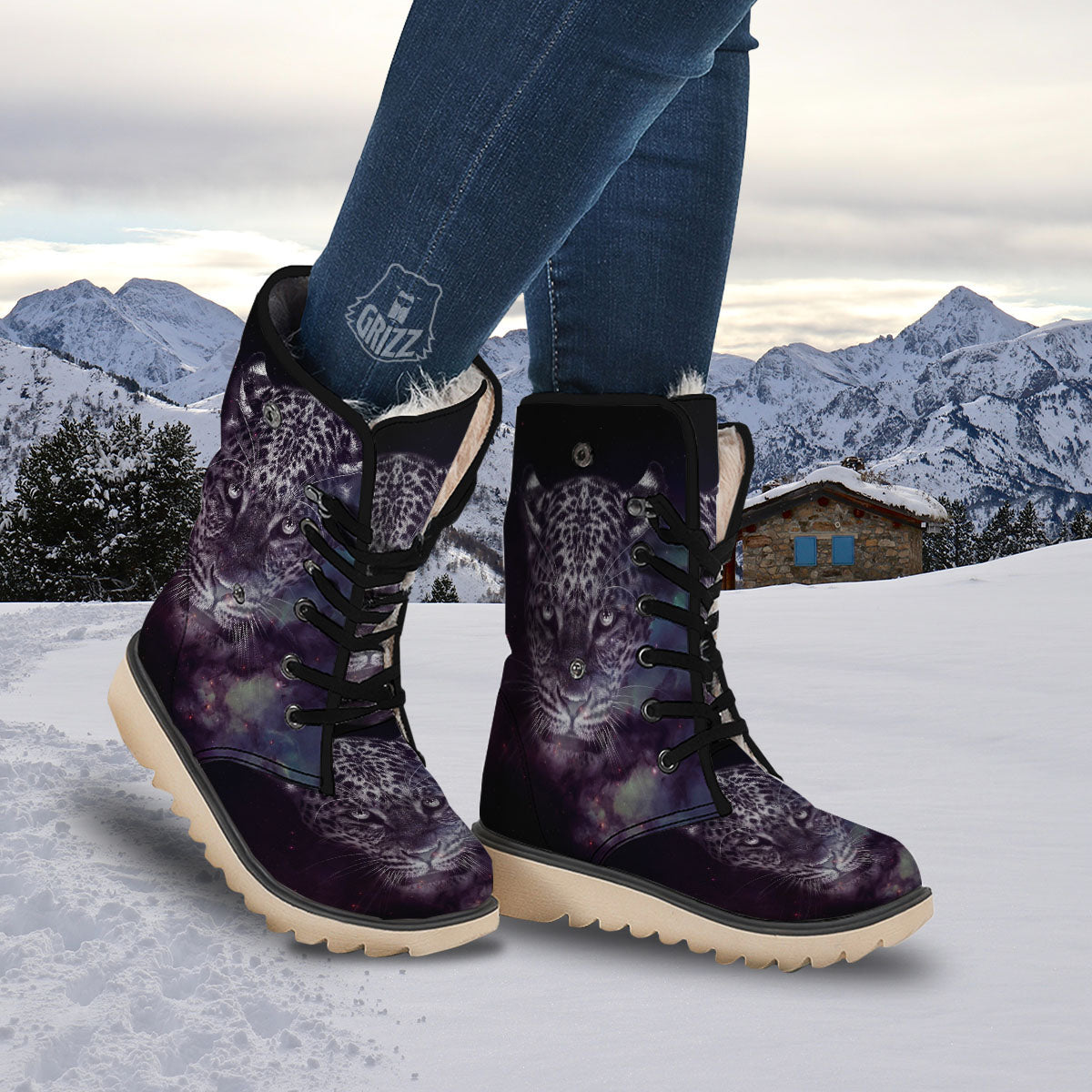 Jaguar Galaxy Print Snow Boots-grizzshop