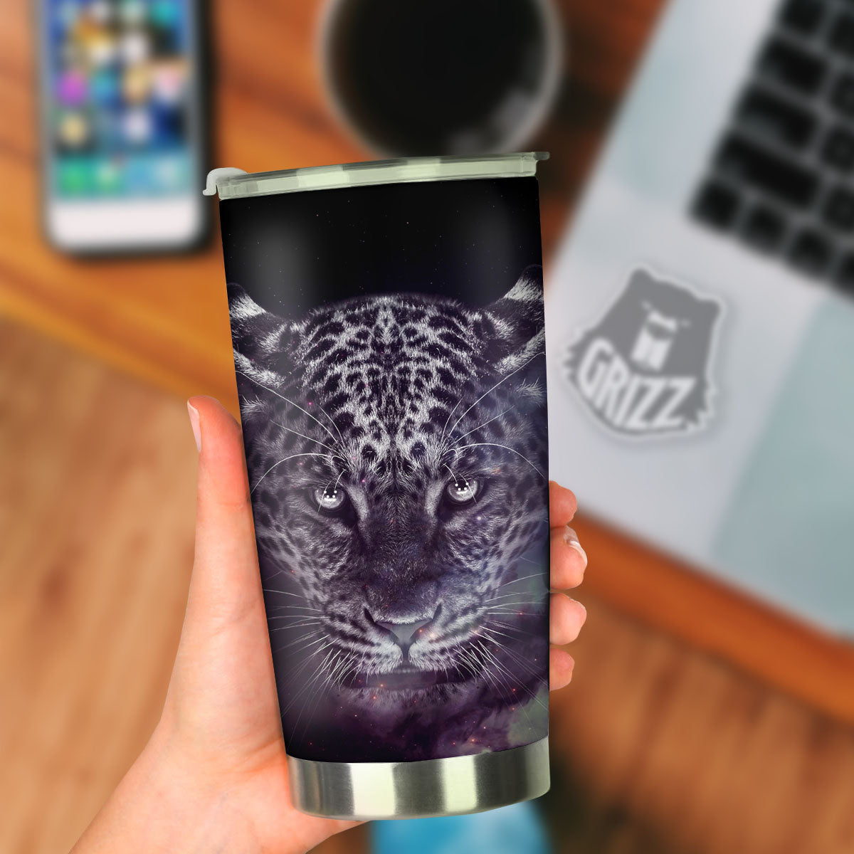 Jaguar Galaxy Print Tumbler-grizzshop
