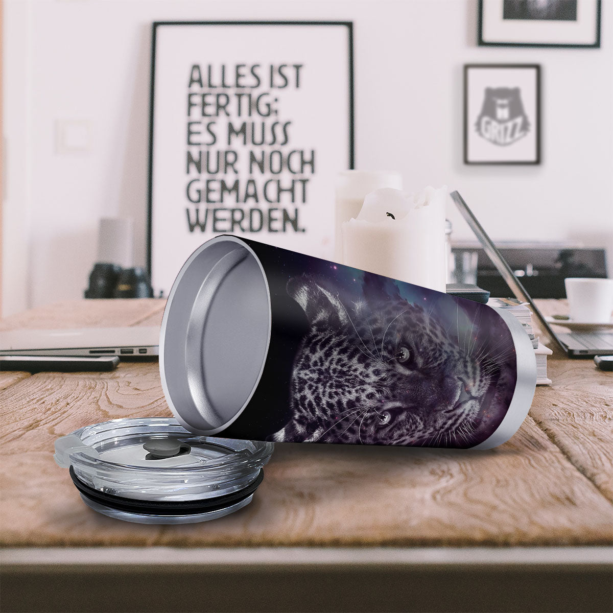 Jaguar Galaxy Print Tumbler-grizzshop