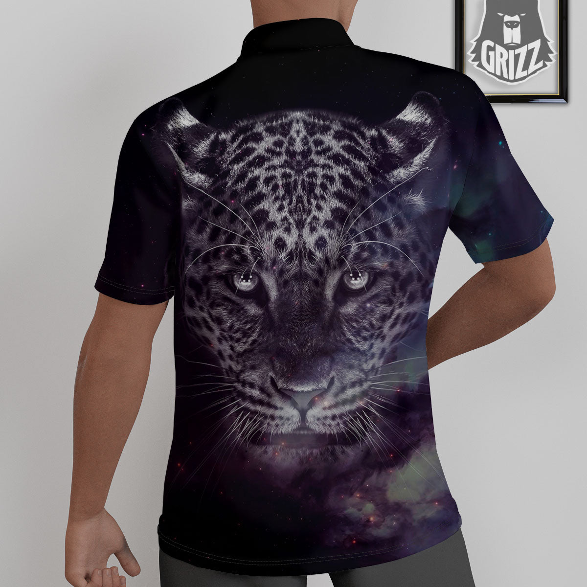 Jaguar Galaxy Print Untucked Shirts-grizzshop