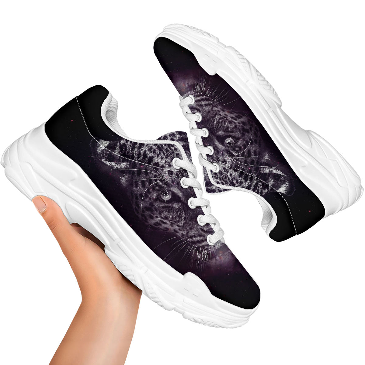 Jaguar Galaxy Print White Chunky Shoes-grizzshop