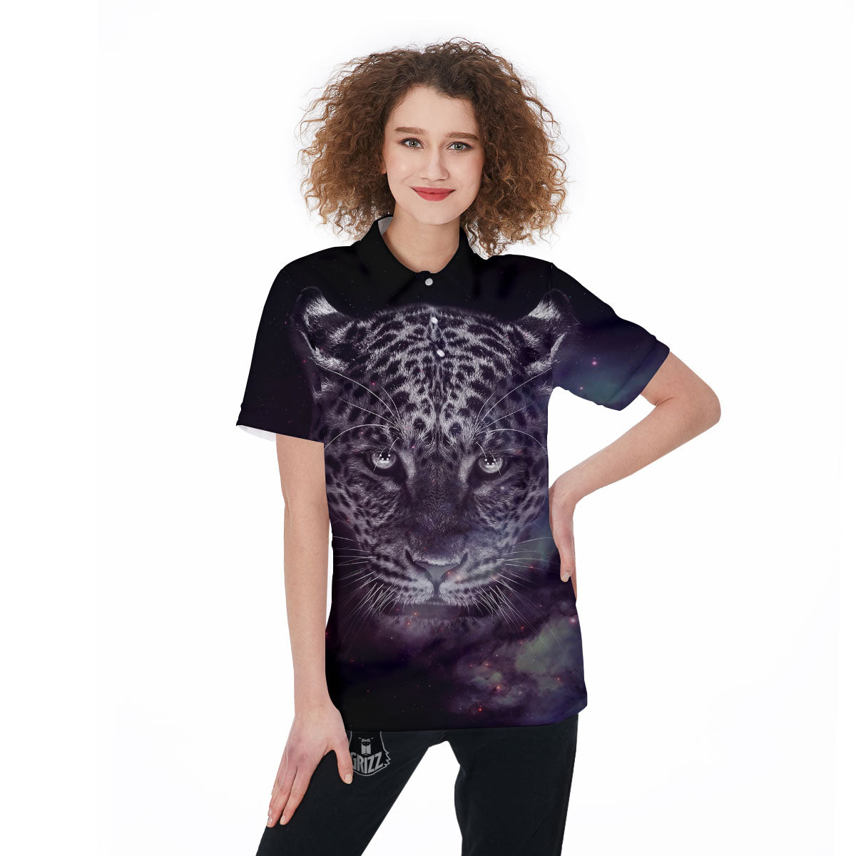 Jaguar Galaxy Print Women's Golf Shirts-grizzshop