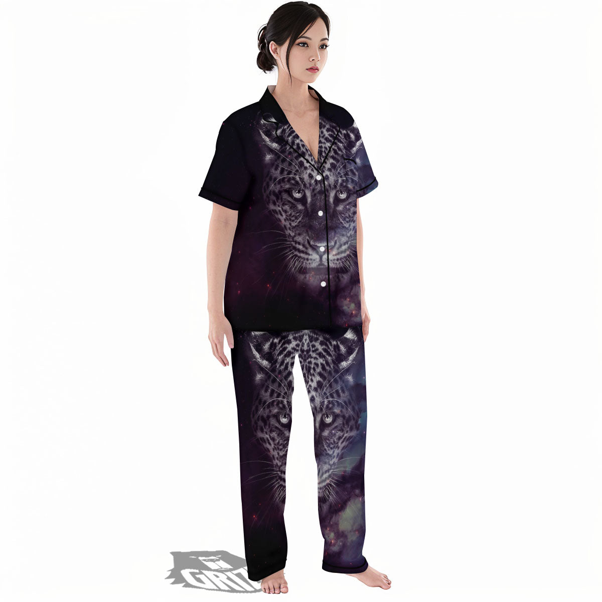 Jaguar Galaxy Print Women's Pajamas Set-grizzshop