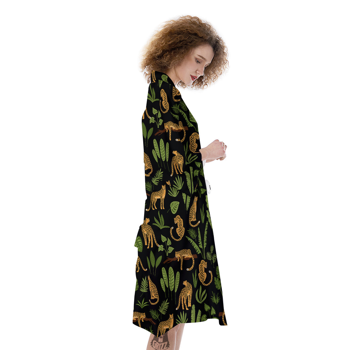 Jaguar Tropical Print Pattern Kimono-grizzshop