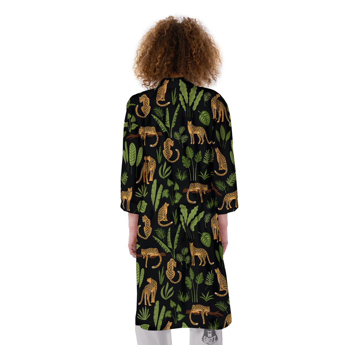 Jaguar Tropical Print Pattern Kimono-grizzshop