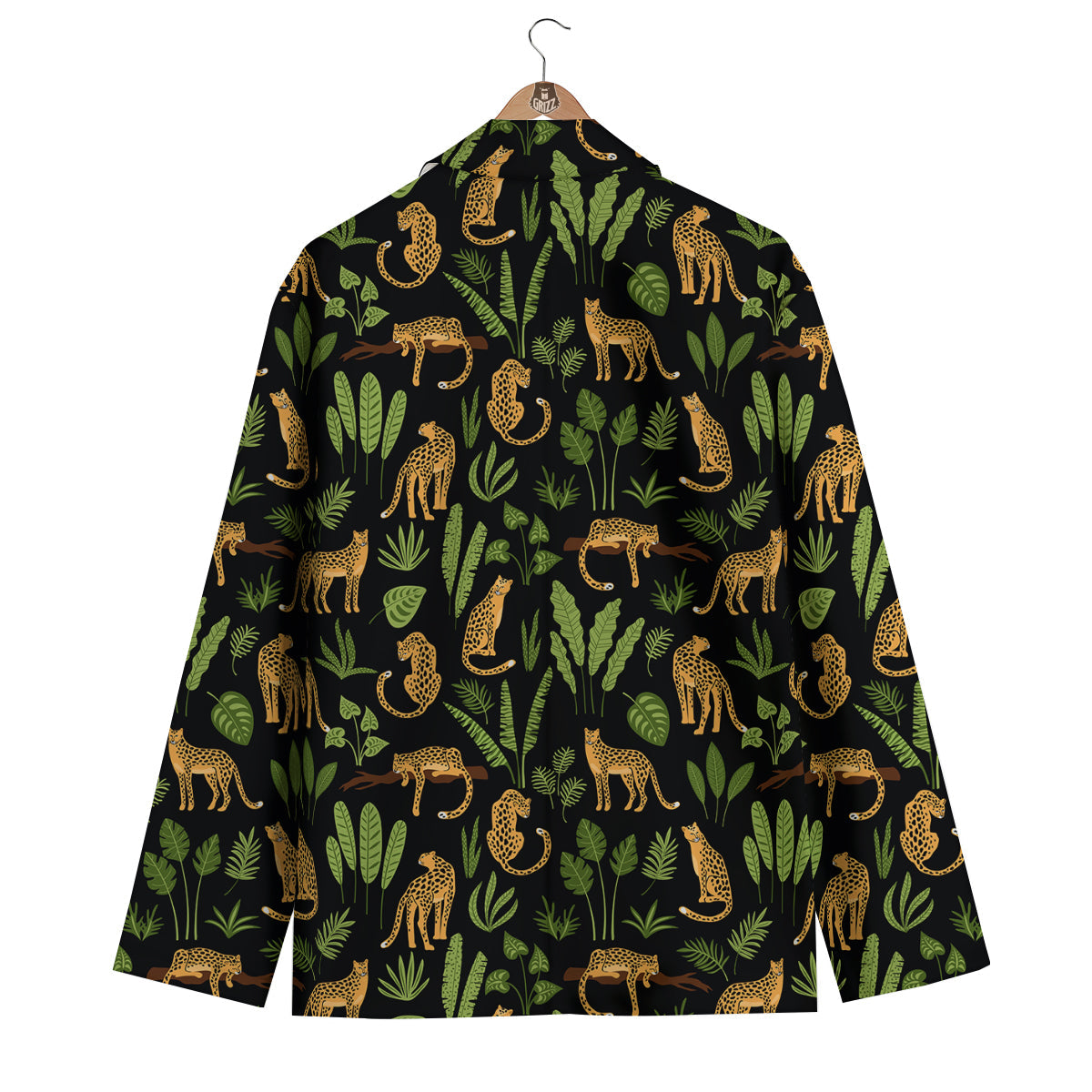 Jaguar Tropical Print Pattern Men's Blazer-grizzshop