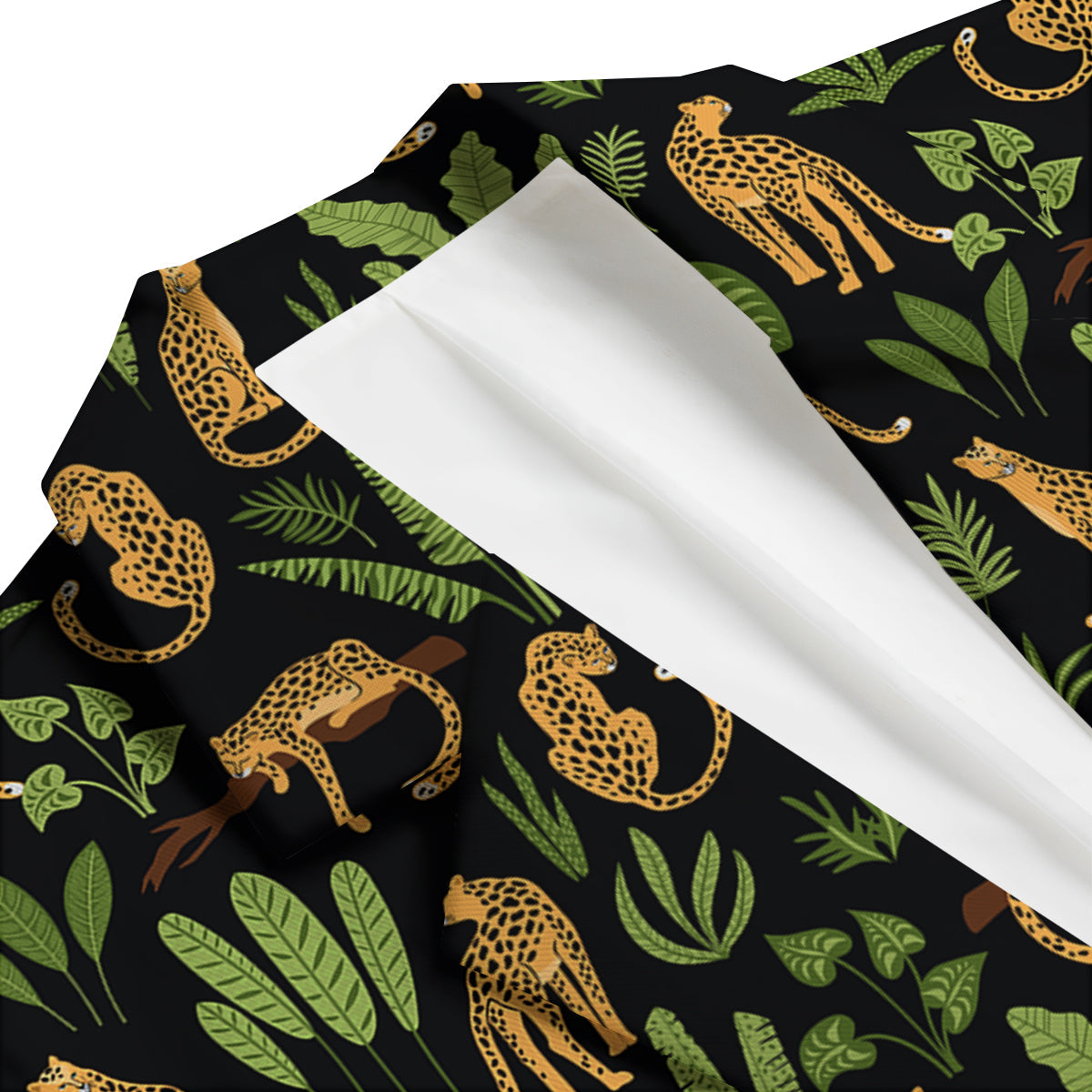 Jaguar Tropical Print Pattern Men's Blazer-grizzshop