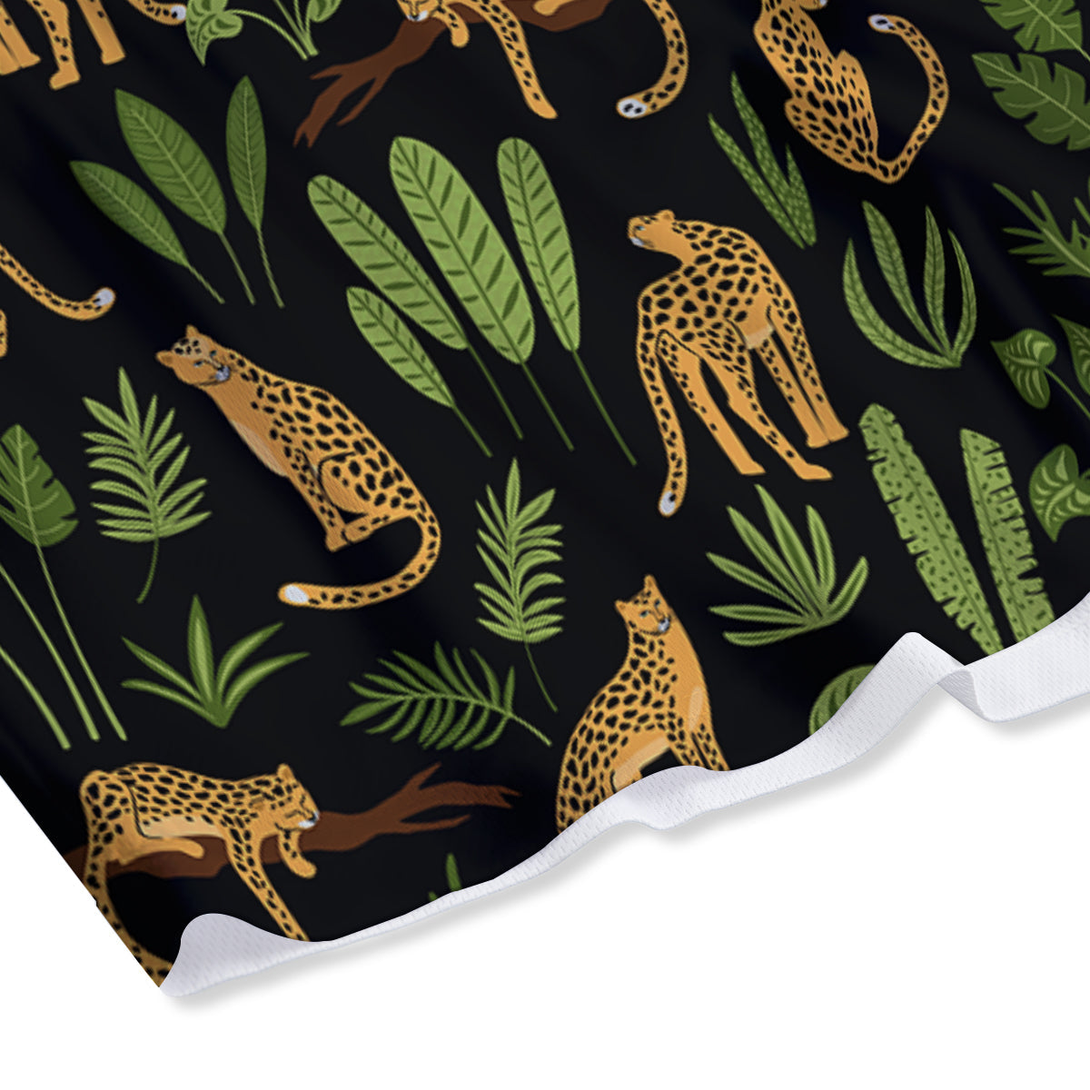 Jaguar Tropical Print Pattern Mesh Shorts