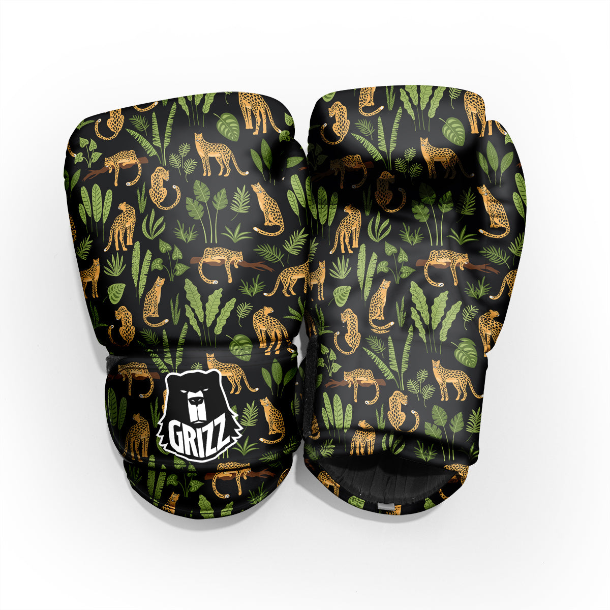 Jaguar Tropical Print Pattern Sparring Gloves-grizzshop