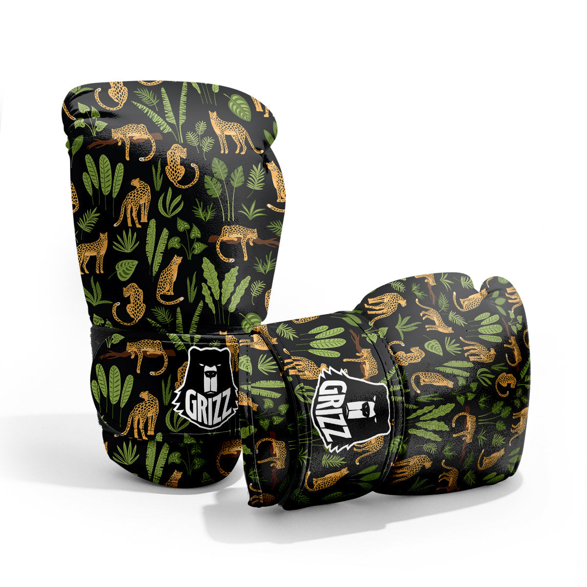 Jaguar Tropical Print Pattern Sparring Gloves-grizzshop