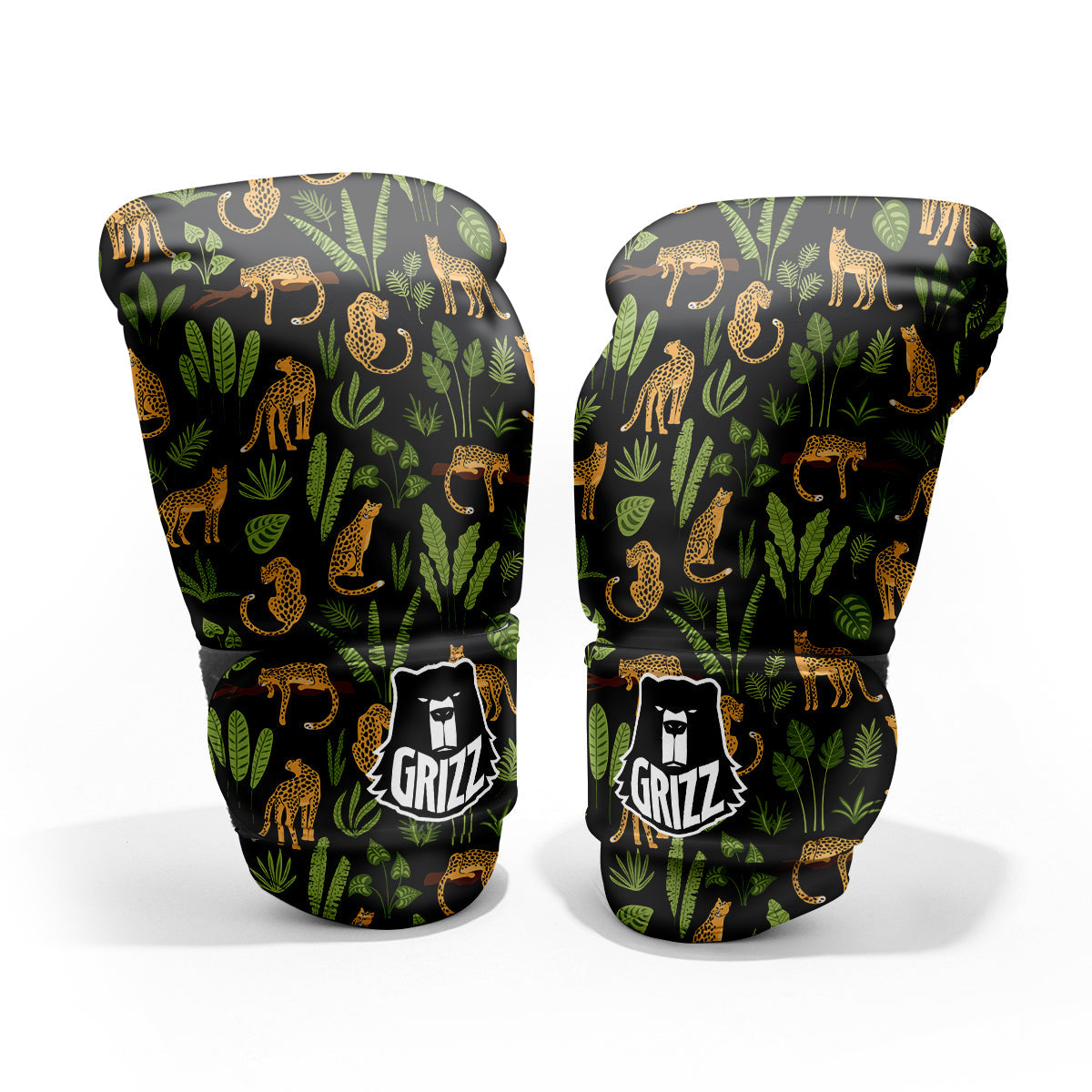 Jaguar Tropical Print Pattern Sparring Gloves-grizzshop