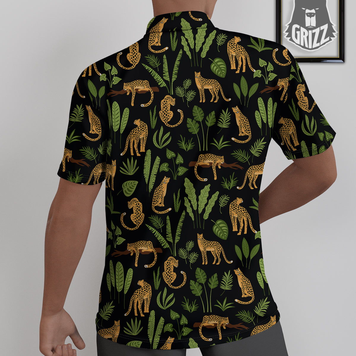 Jaguar Tropical Print Pattern Untucked Shirts-grizzshop
