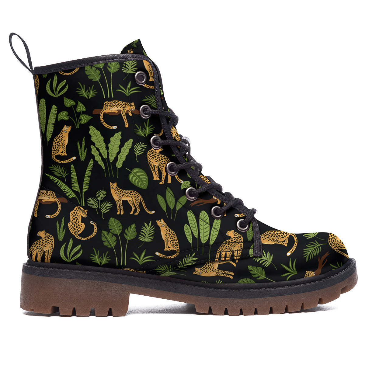 Jaguar Tropical Print Pattern Work Boots-grizzshop