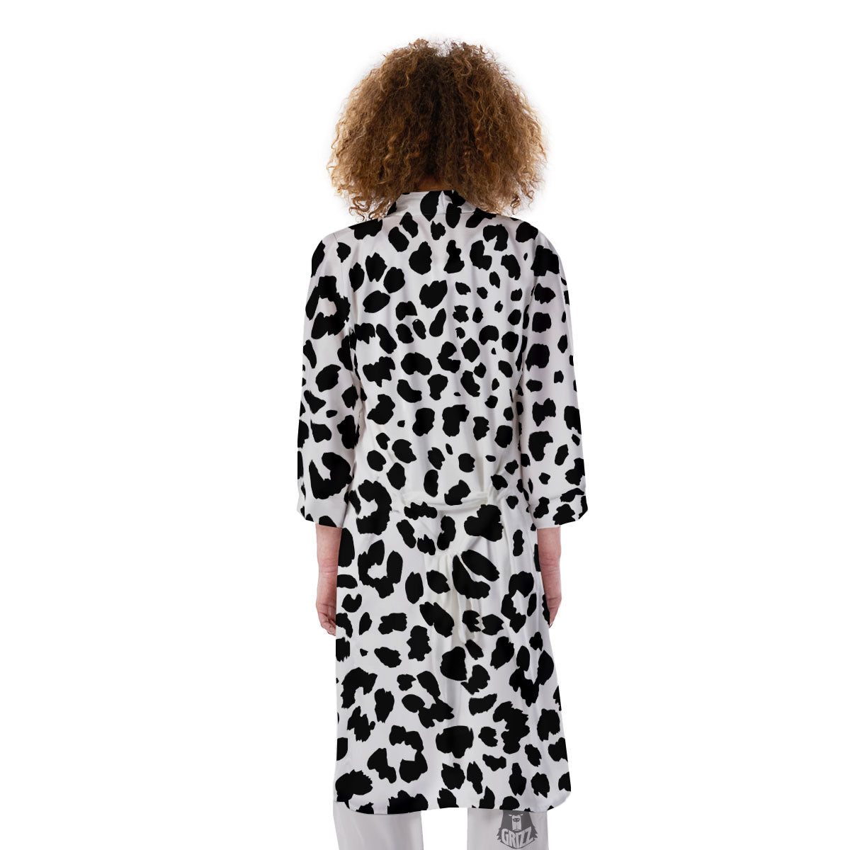 Jaguar White And Black Print Pattern Kimono-grizzshop