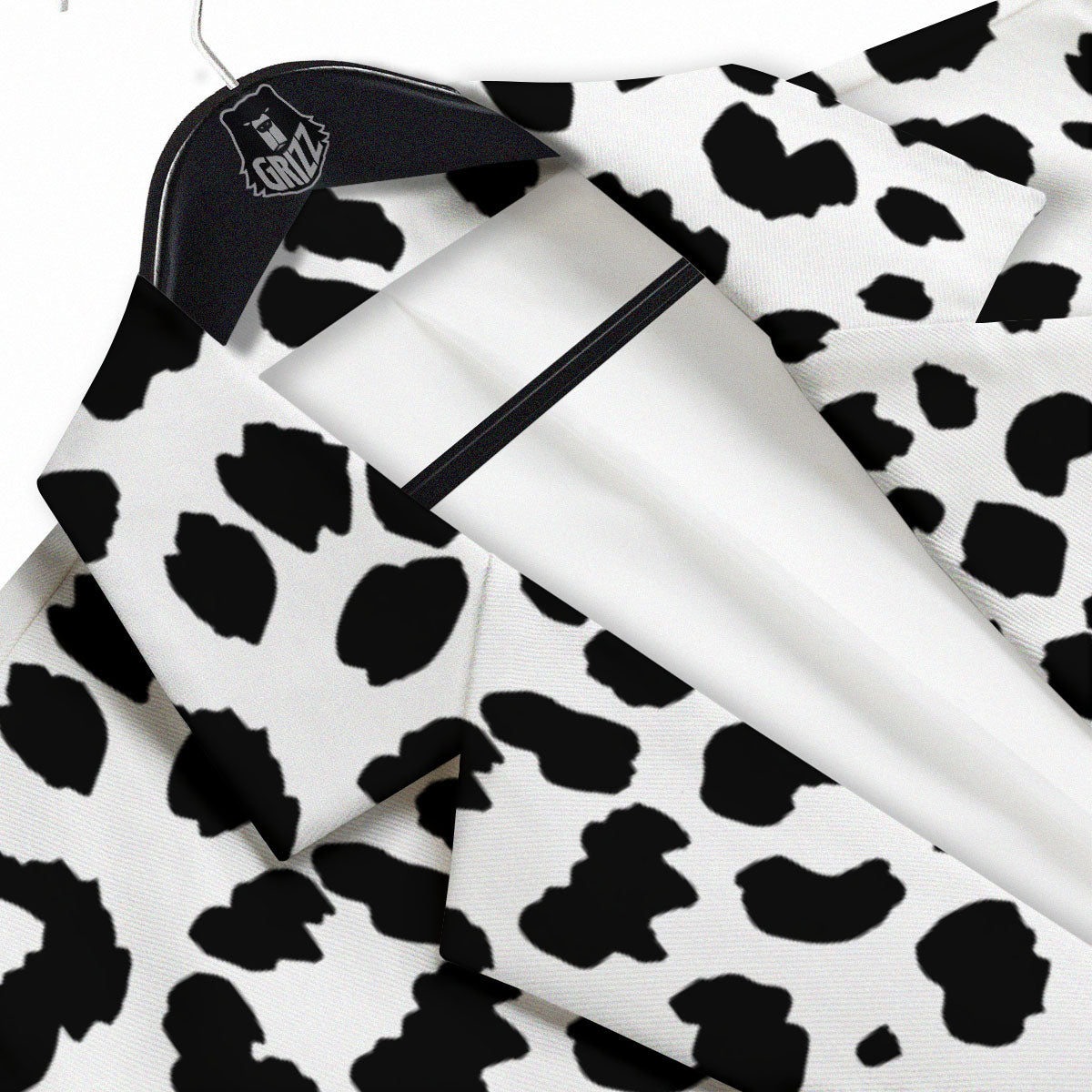 Jaguar White And Black Print Pattern Men's Sport Coat-grizzshop
