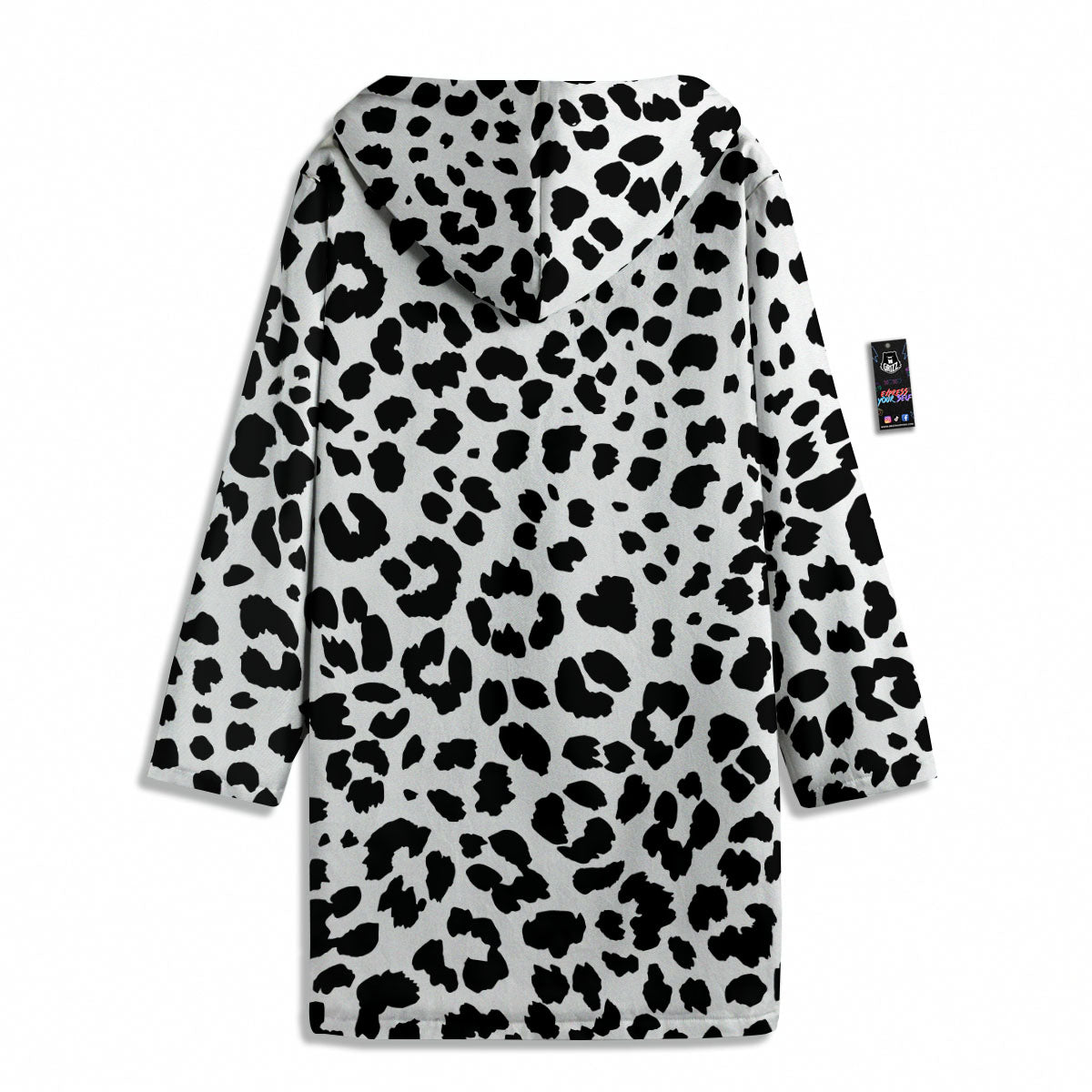 Jaguar White And Black Print Pattern Men's Windbreaker Jacket-grizzshop