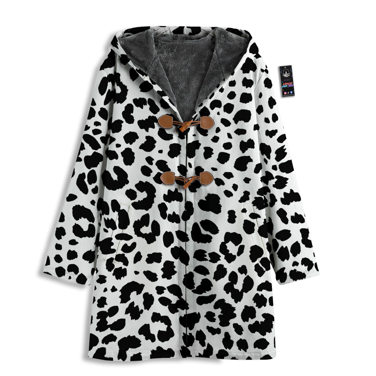 Jaguar White And Black Print Pattern Men's Windbreaker Jacket-grizzshop