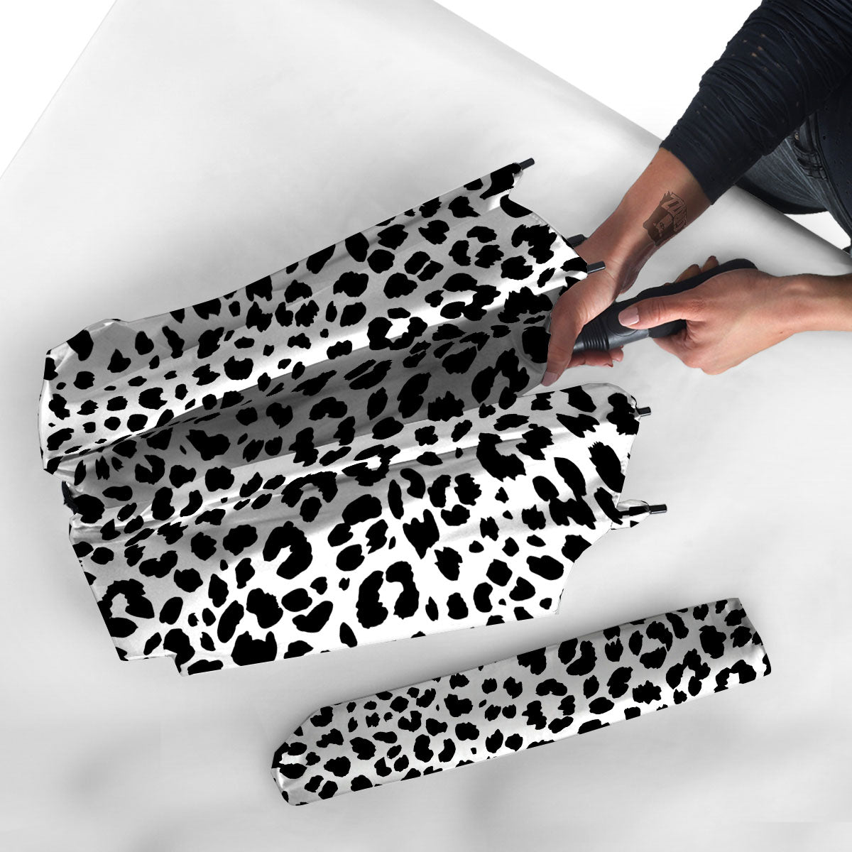 Jaguar White And Black Print Pattern Umbrella-grizzshop