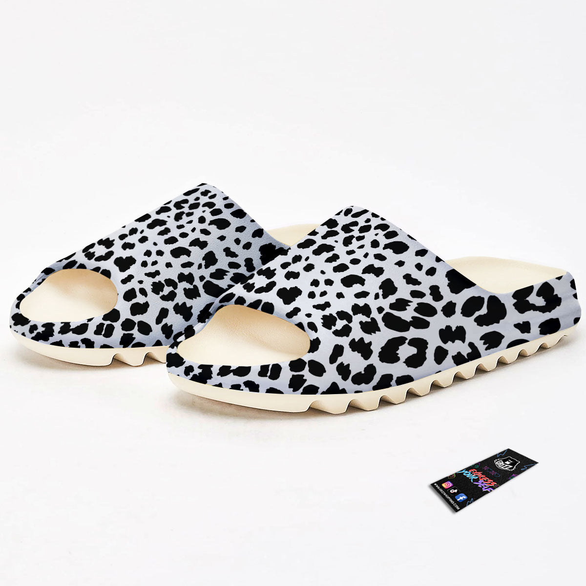 Jaguar White And Black Print Pattern Sandals-grizzshop