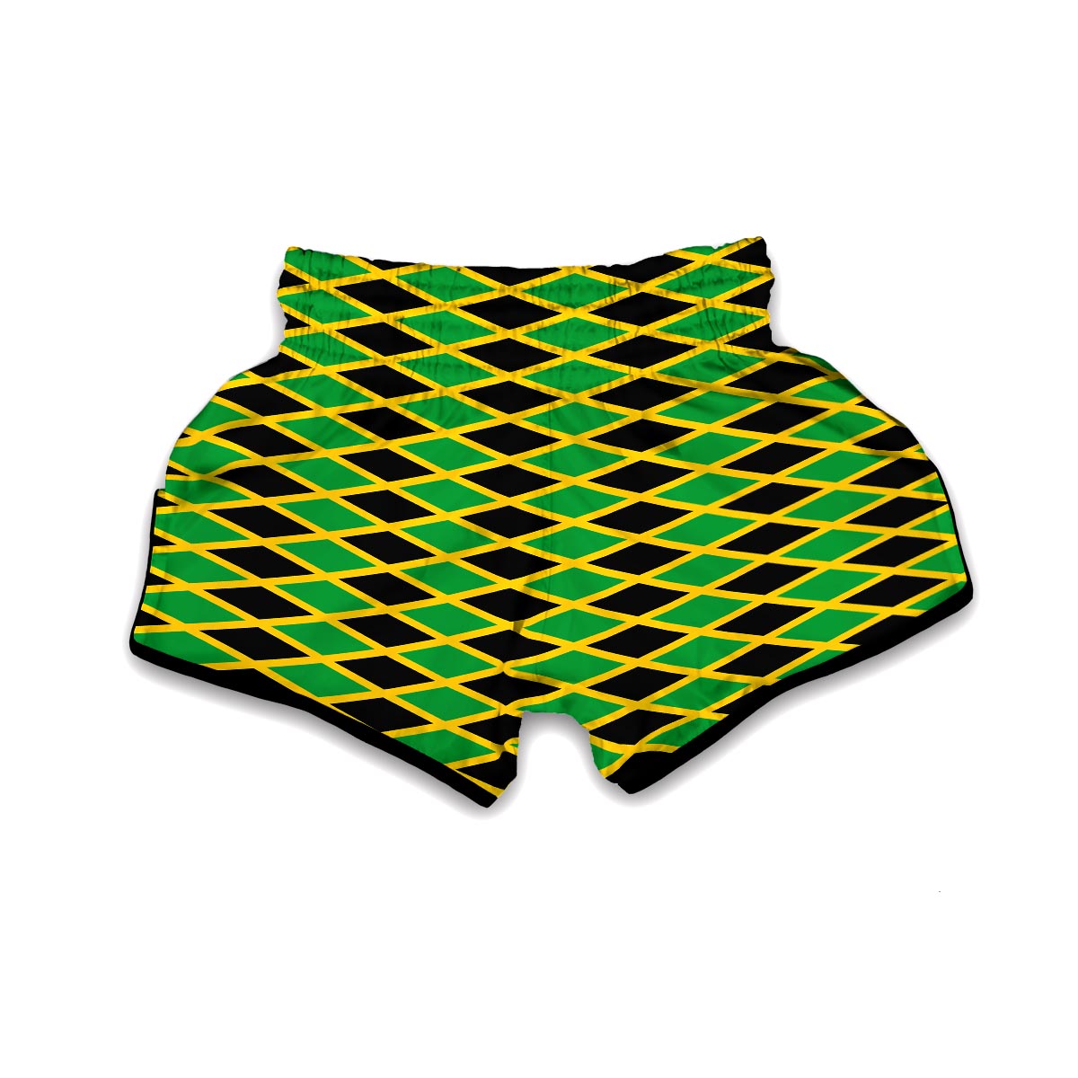 Jamaican Flag Pattern Print Muay Thai Boxing Shorts-grizzshop
