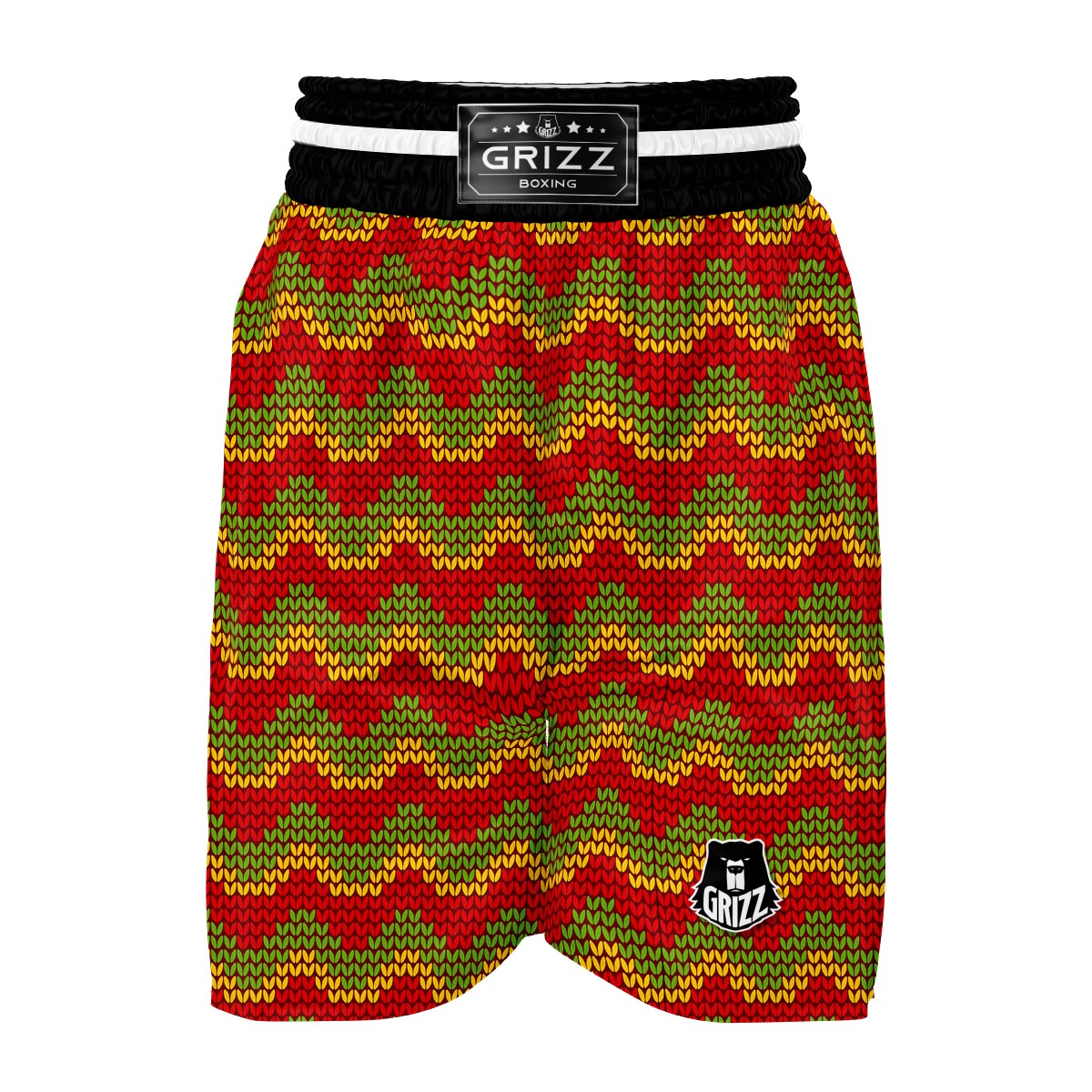 Jamaican Pattern Print Boxing Shorts-grizzshop