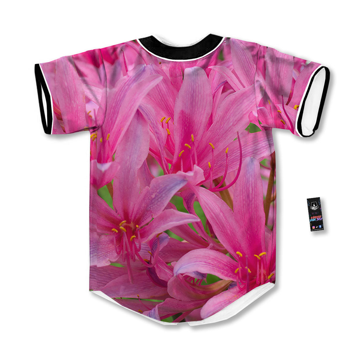 Japanese Amaryllis Purple And Pink Print Baseball Jersey-grizzshop