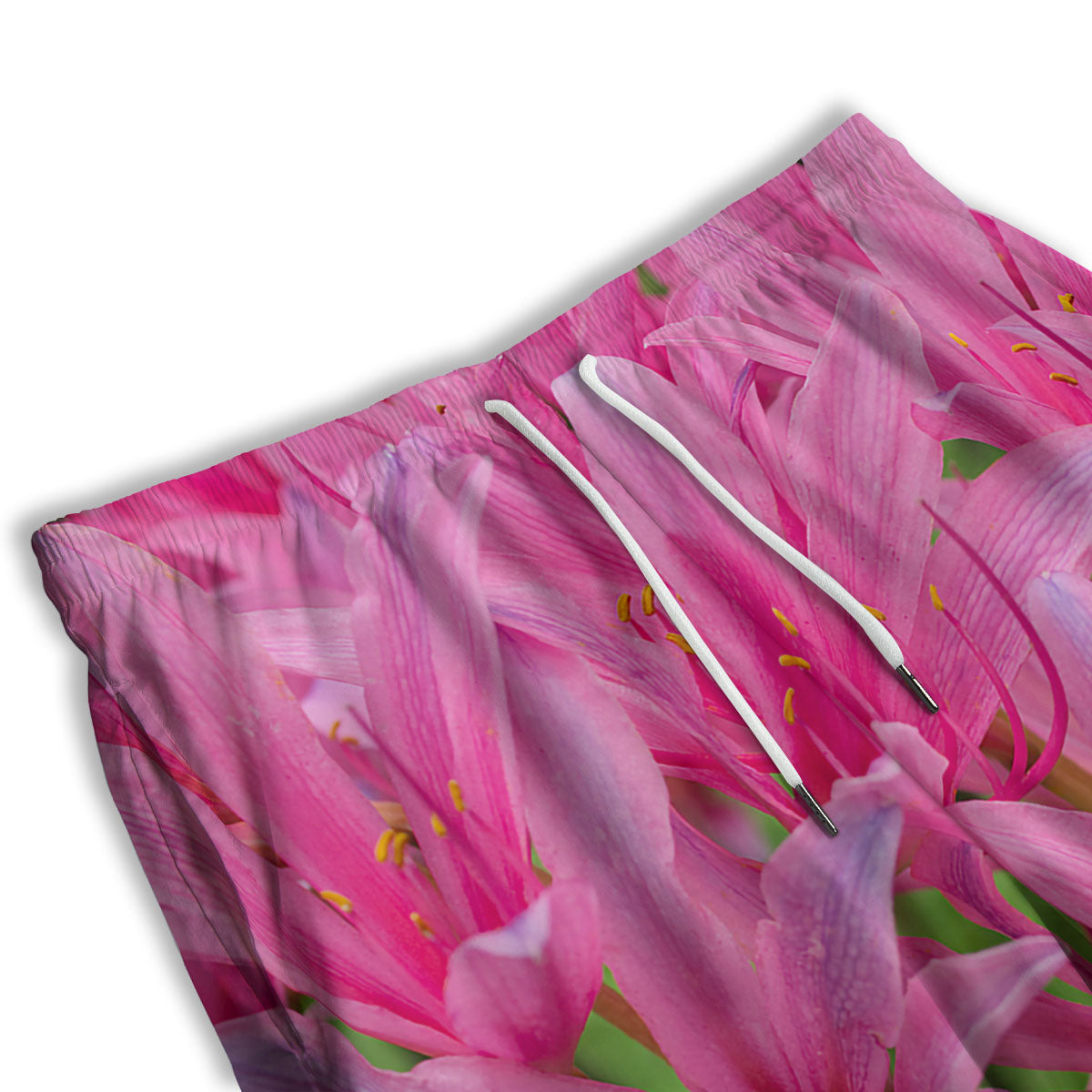 Japanese Amaryllis Purple And Pink Print Men's Athletic Shorts