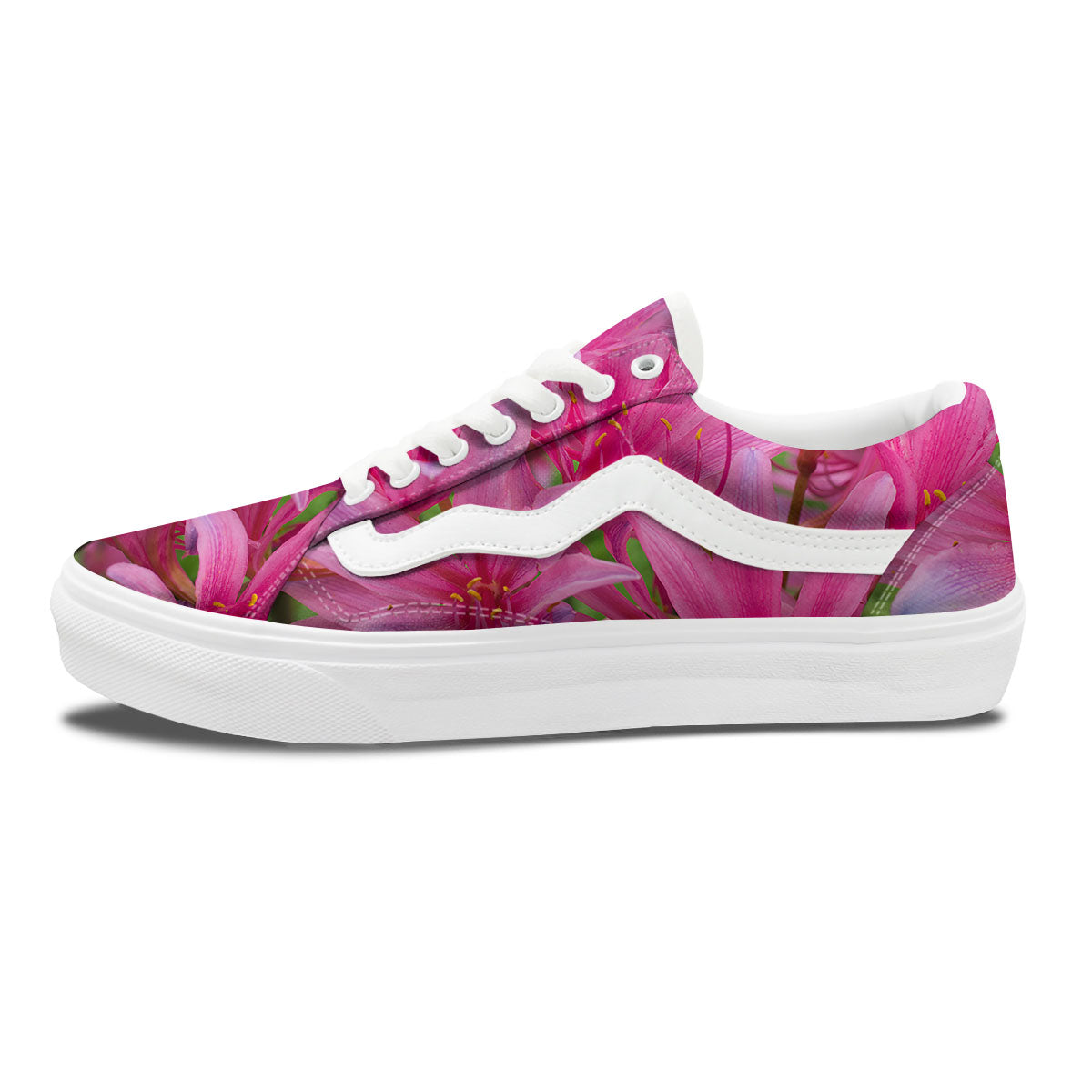 Japanese Amaryllis Purple And Pink Print Skate Shoes-grizzshop