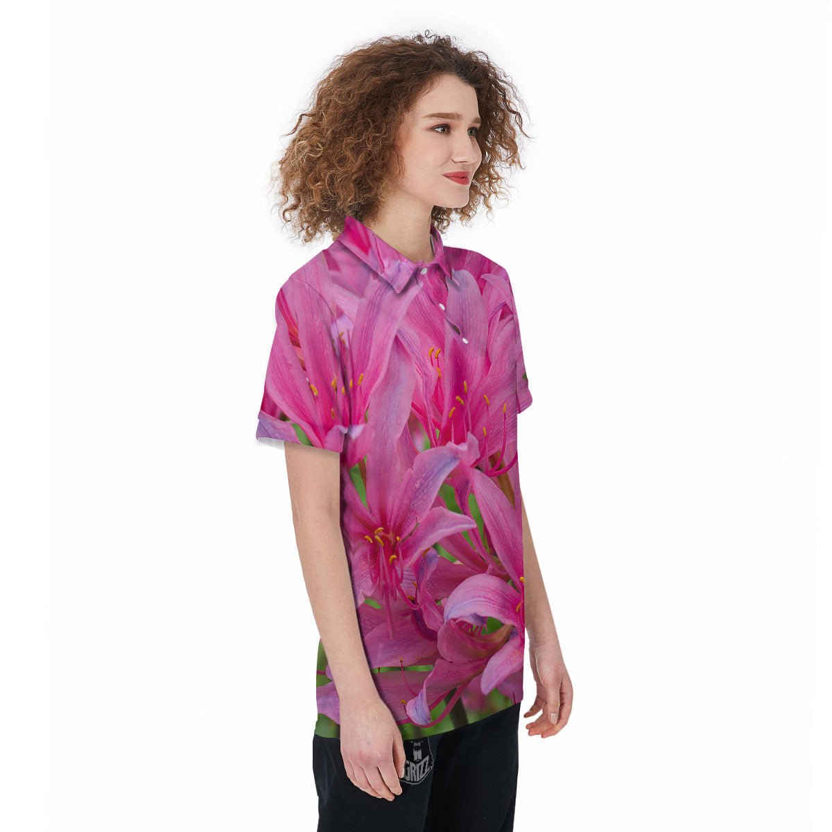 Japanese Amaryllis Purple And Pink Print Women's Golf Shirts-grizzshop