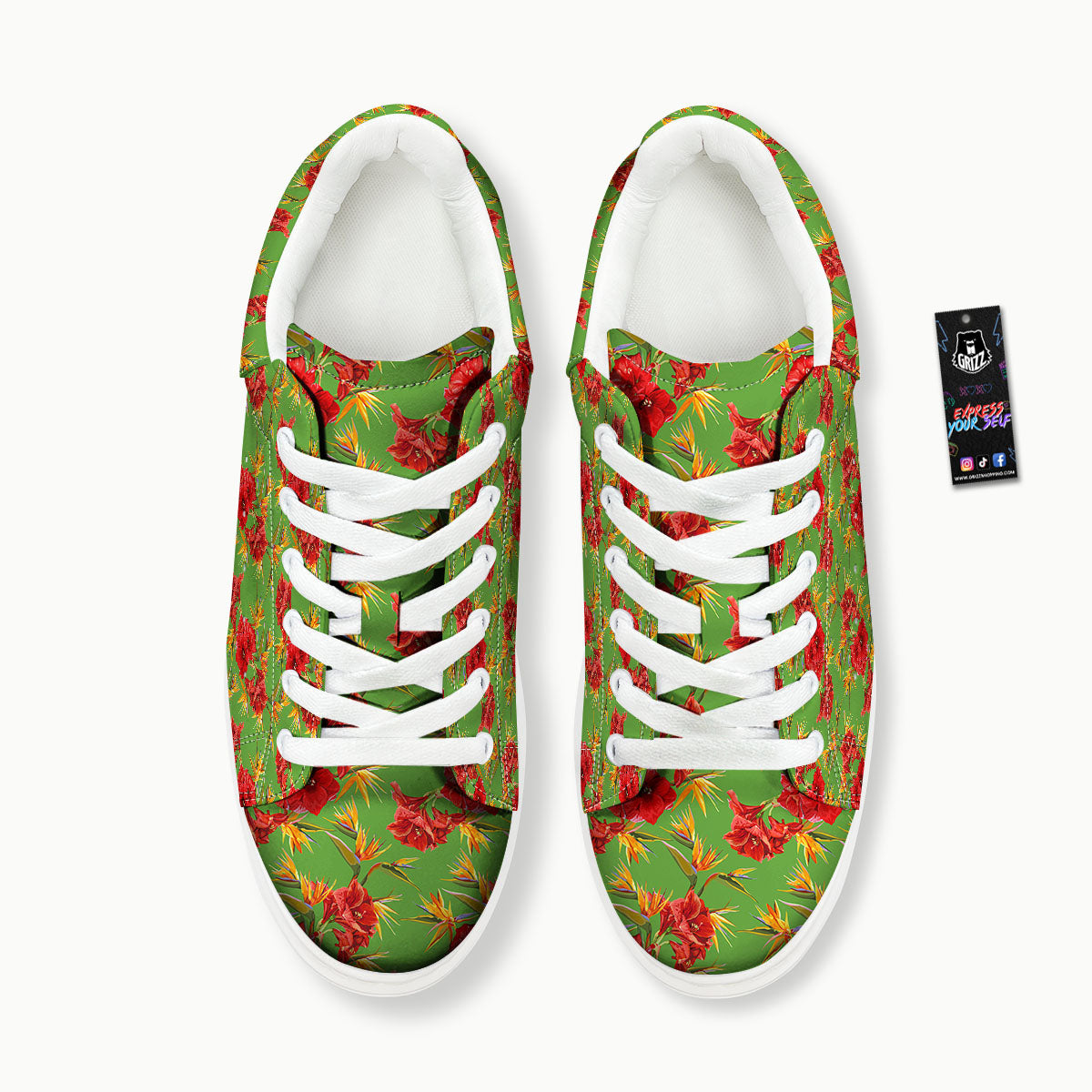 Japanese Amaryllis Yellow And Red Print Pattern Platform Shoes-grizzshop