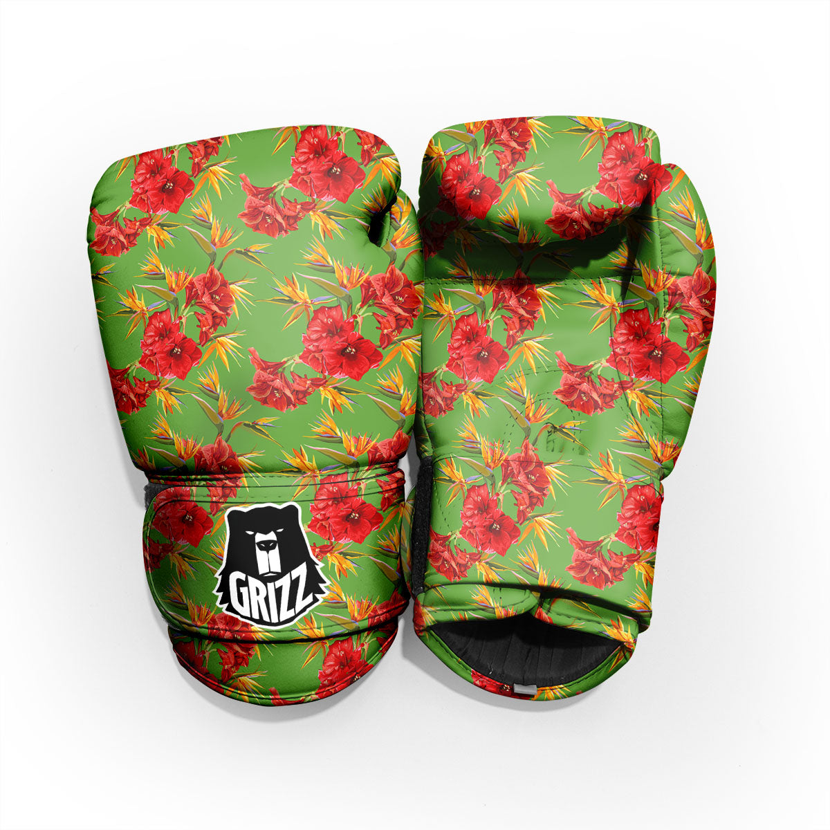 Japanese Amaryllis Yellow And Red Print Pattern Pro Boxing Glove