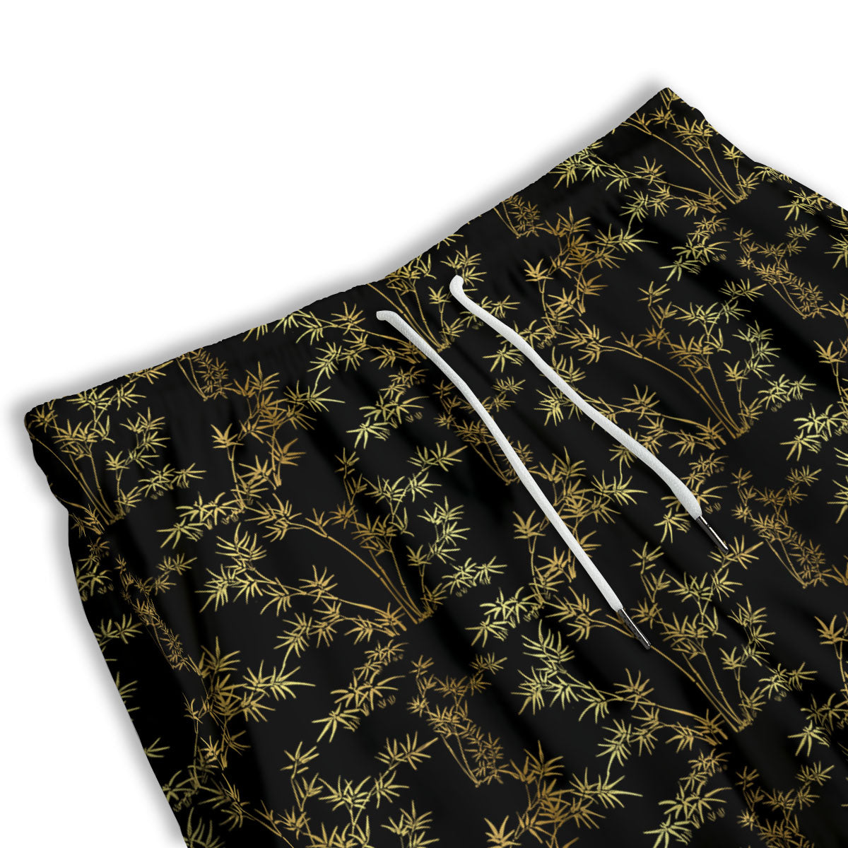 Lotus Leaf And Flower Print Pattern Men's Athletic Shorts
