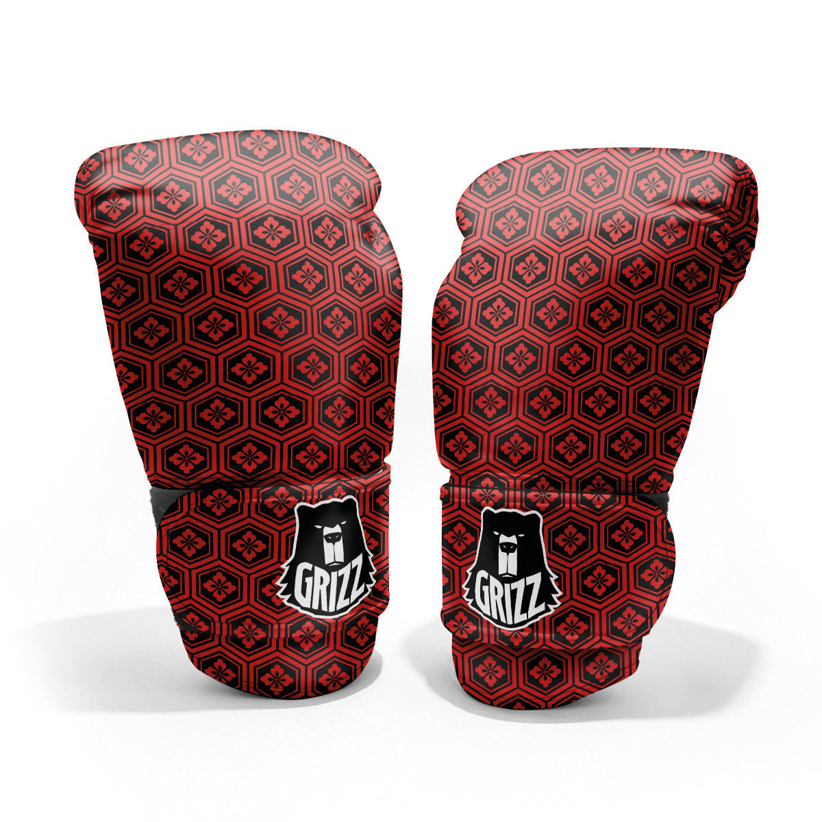 Japanese Black And Red Print Pattern Pro Boxing Glove