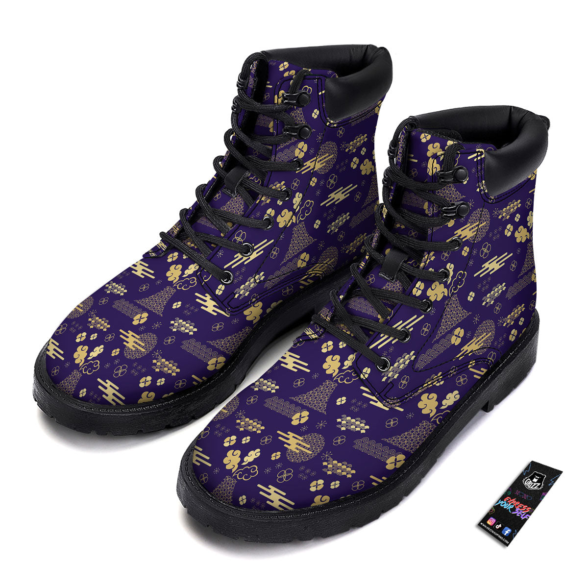 Japanese Classic Print Pattern Boots-grizzshop
