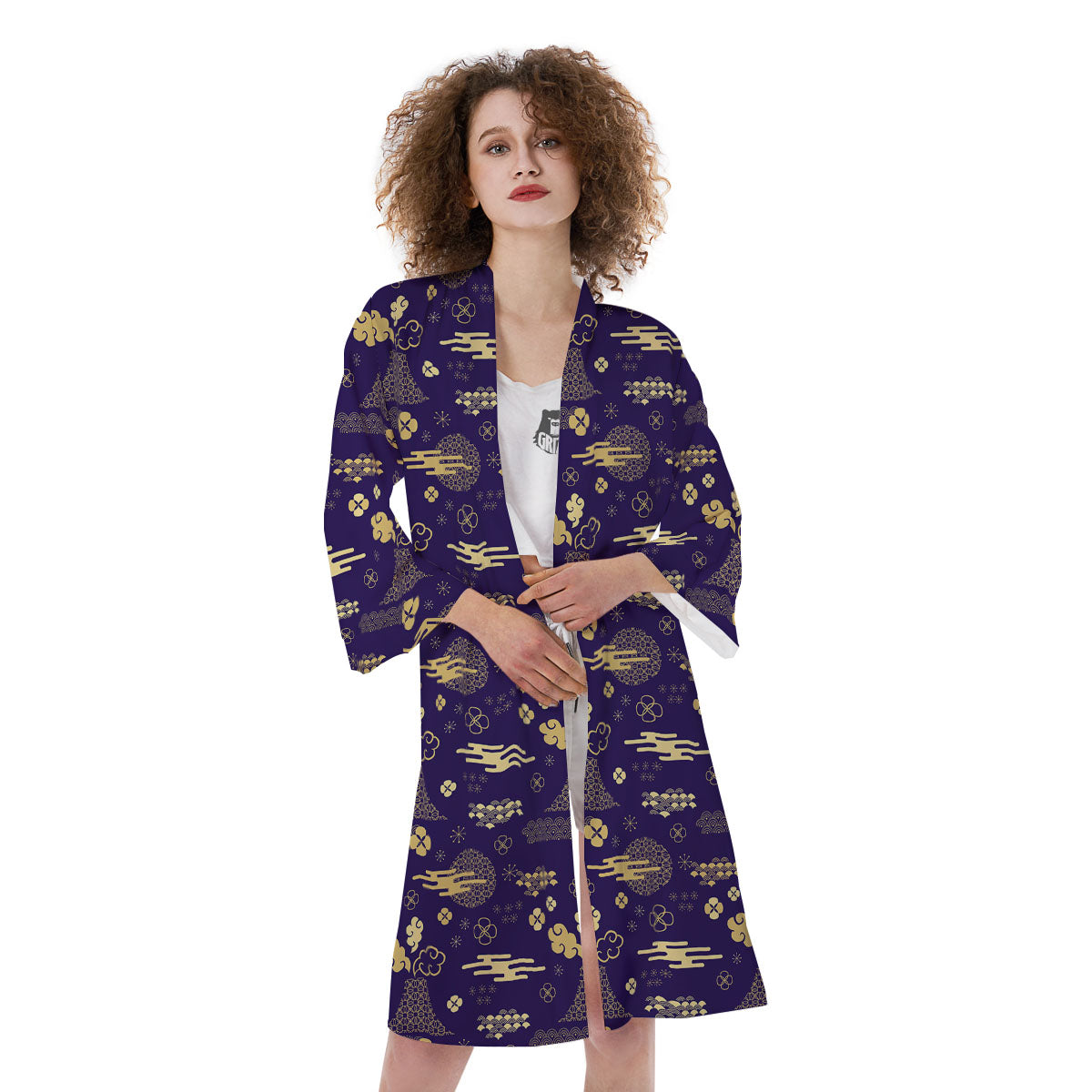 Japanese Classic Print Pattern Kimono-grizzshop