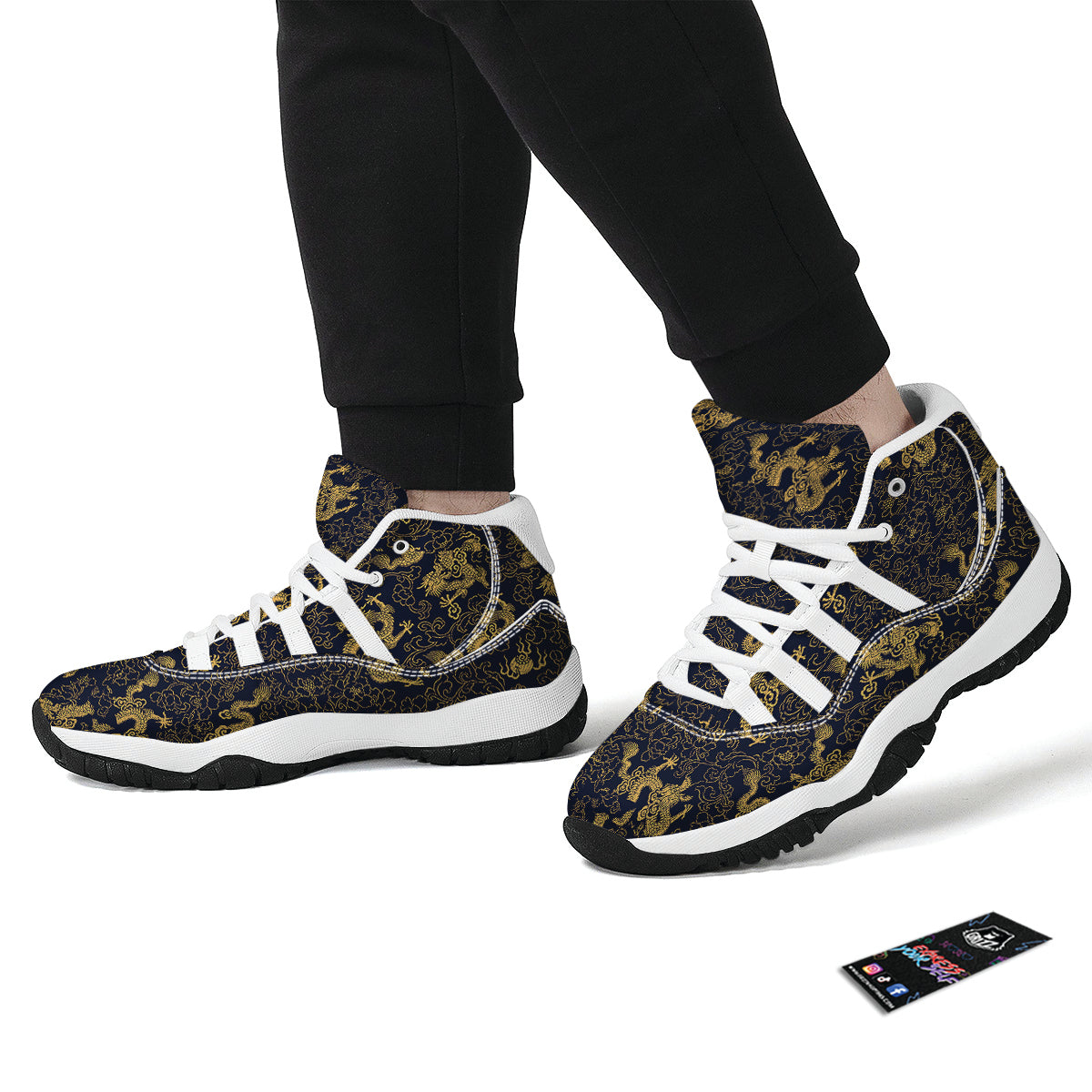 Japanese Dragon White Bball Shoes-grizzshop