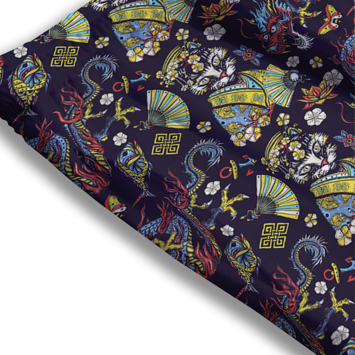 Monster Graffiti Characters Print Mesh Shorts