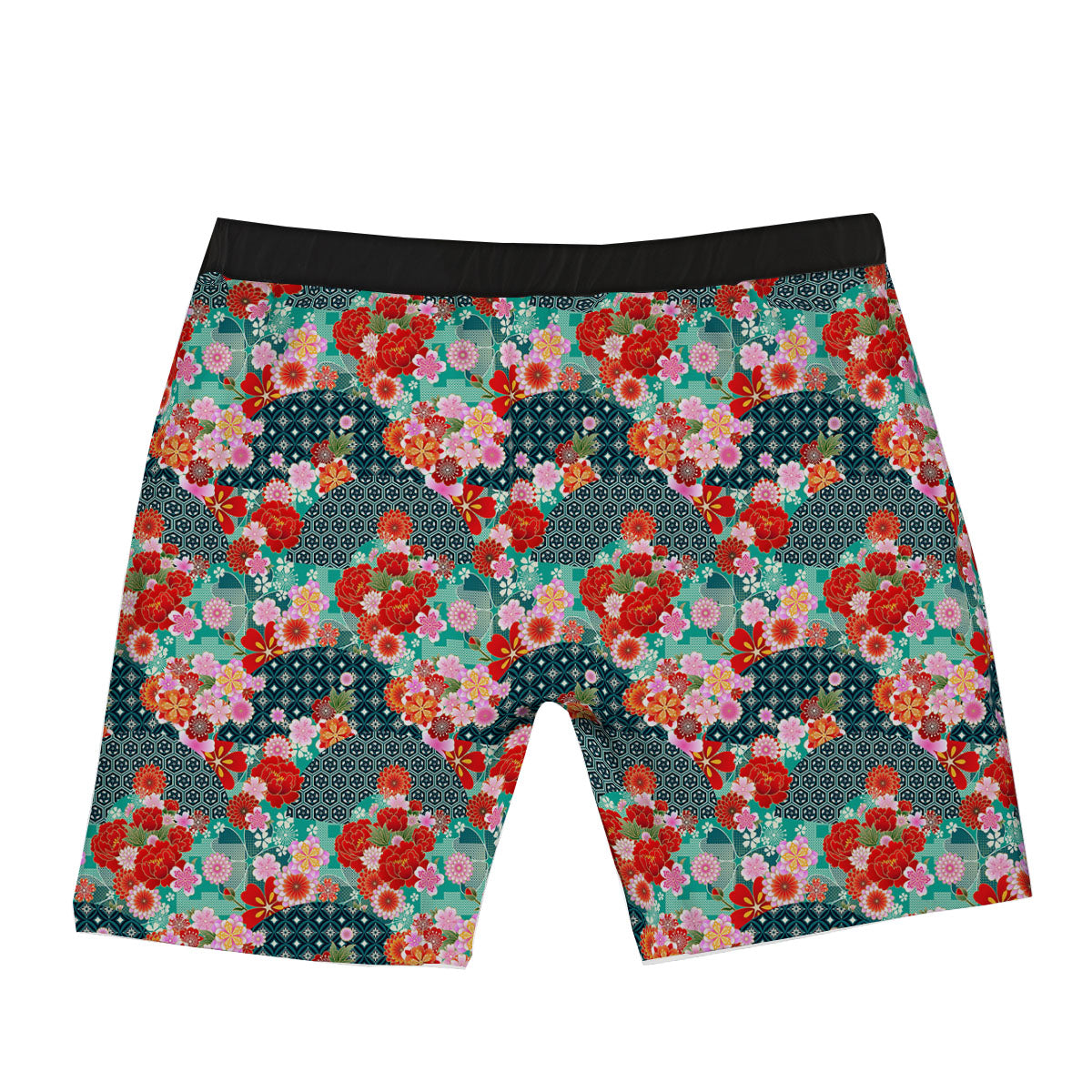 Japanese Flower Colorful Print Pattern Colorful Boxer Briefs-grizzshop