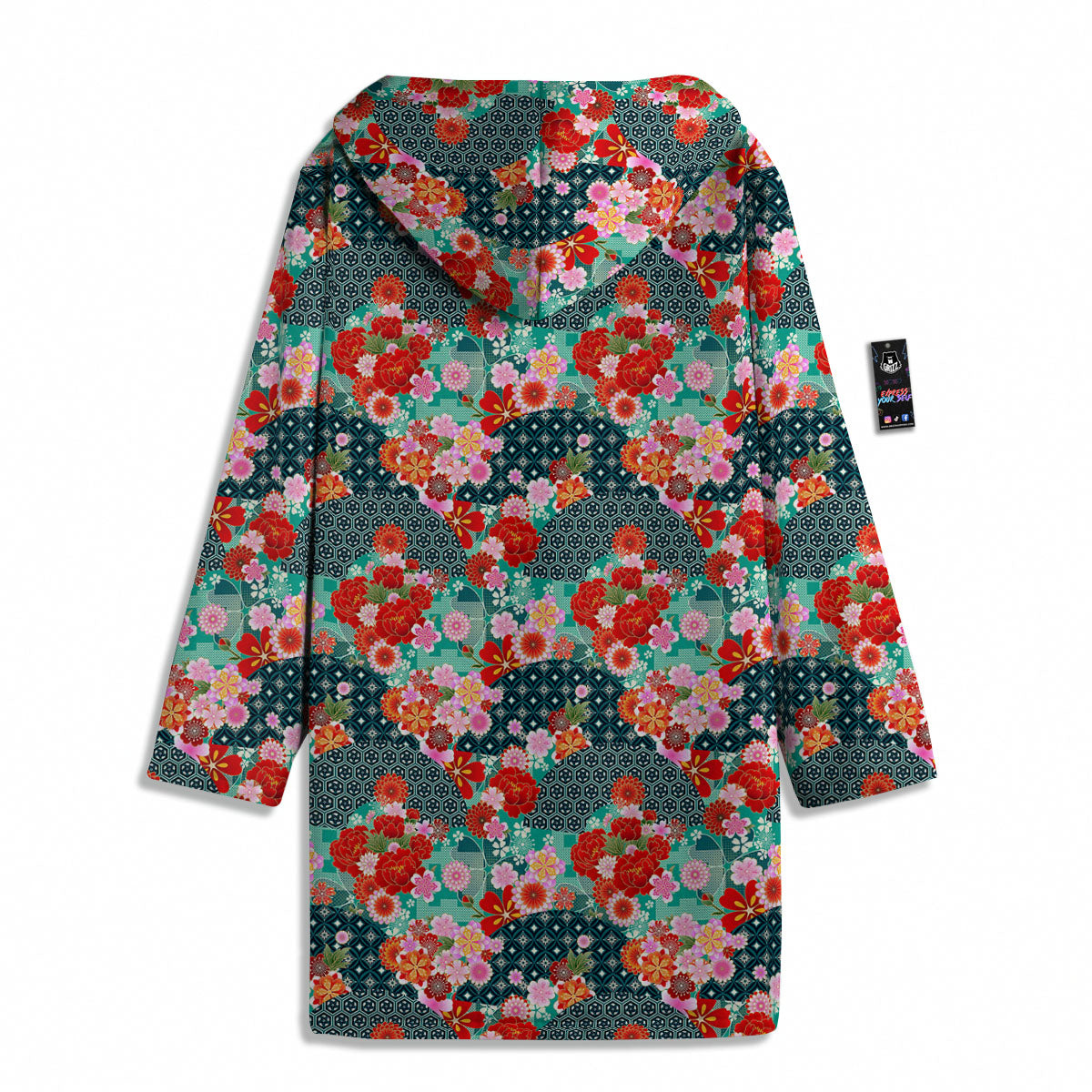 Japanese Flower Colorful Print Pattern Colorful Men's Windbreaker Jacket-grizzshop