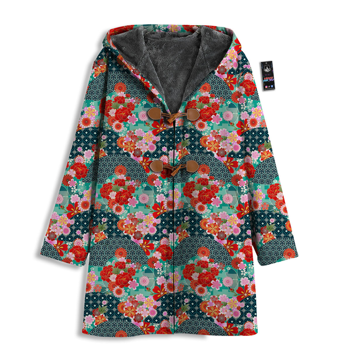 Japanese Flower Colorful Print Pattern Colorful Men's Windbreaker Jacket-grizzshop