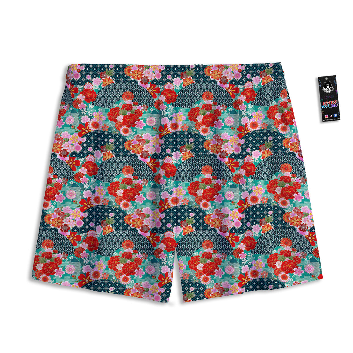 Heartbeat Green Print Mesh Shorts