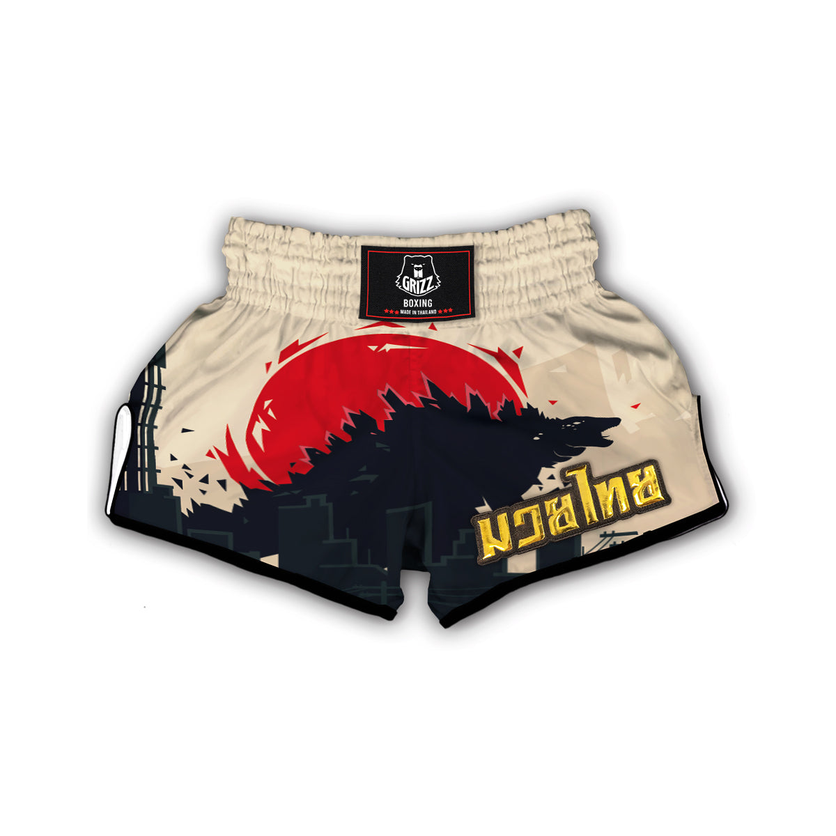 Geisha Japanese Dragon Print Muay Thai Boxing Shorts main image 1