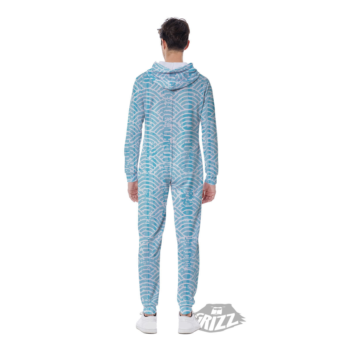 Japanese Great Wave Ancient Print Men's Jumpsuit-grizzshop