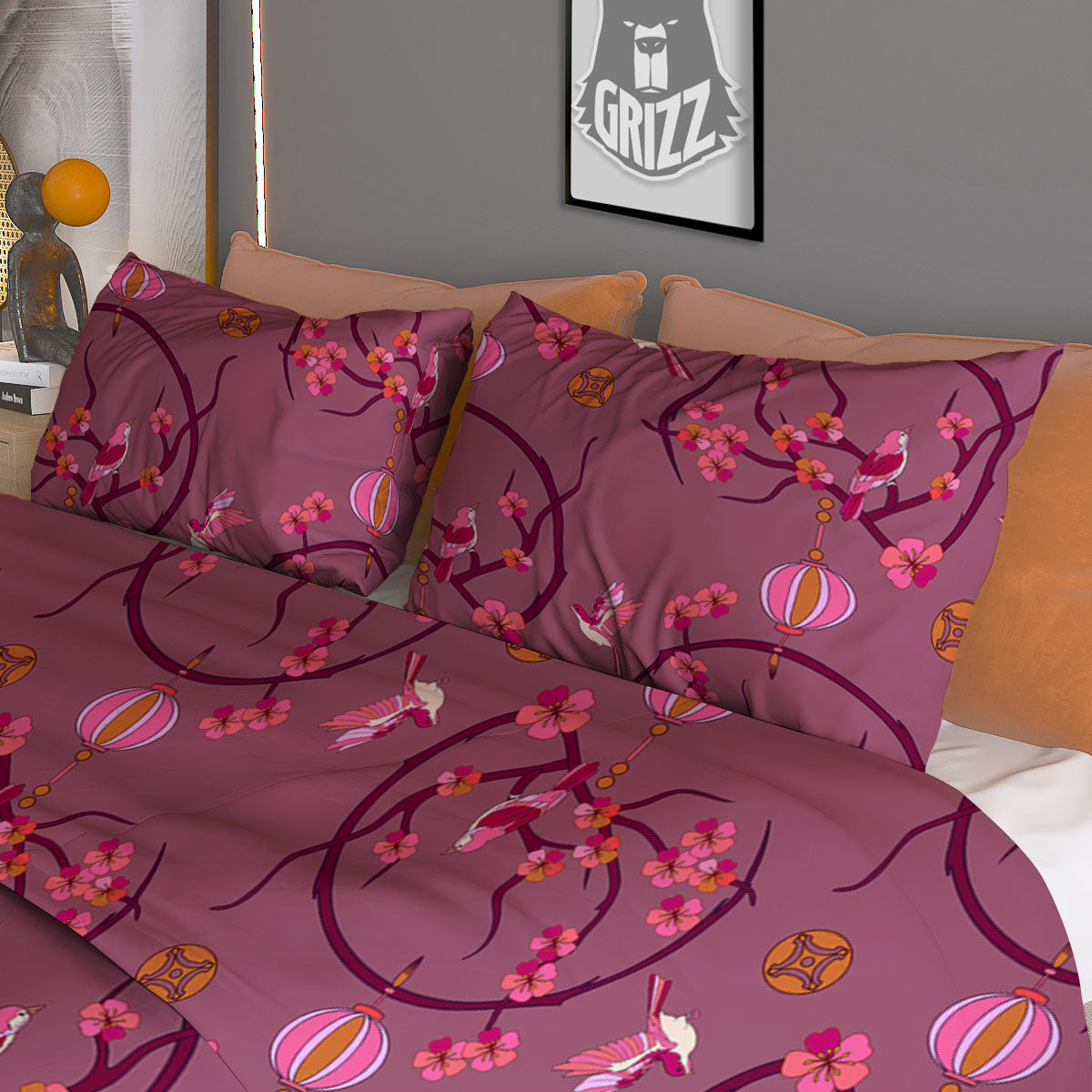 Japanese Vintage Print Pattern Duvet Cover Bedding Set