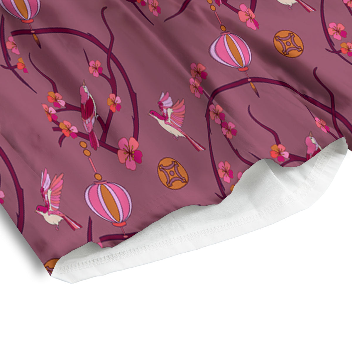 Japanese Lantern Pink Print Pattern Men's Athletic Shorts