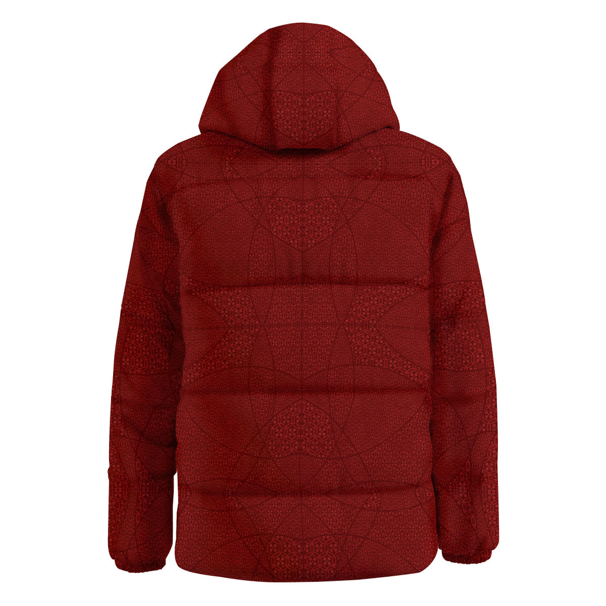 Japanese Red Print Pattern Down Jacket-grizzshop